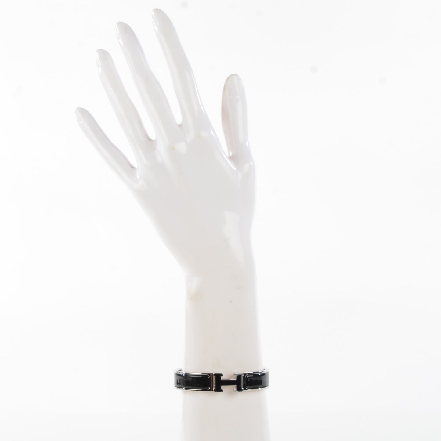 Enamel Narrow Clic Clac H Bracelet PM Black