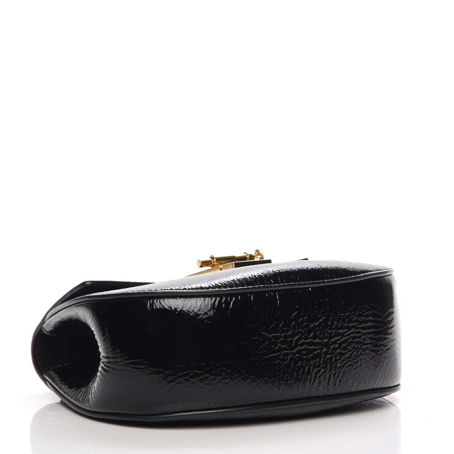 Grained Patent Mini Drew Shoulder Bag Black