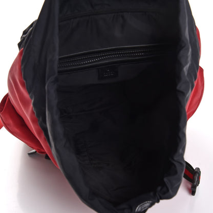 Gucci Nylon L'Aveugle Par Amour Embroidered Double Buckle Backpack Red 5 of 11