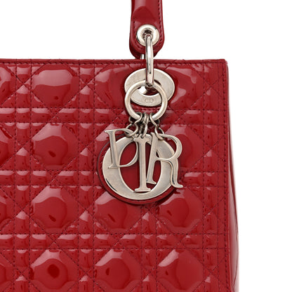 Christian Dior Patent Cannage Medium Lady Dior Red 8 of 12