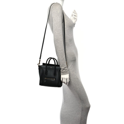 Celine Smooth Calfskin Nano Luggage Black 2 of 10