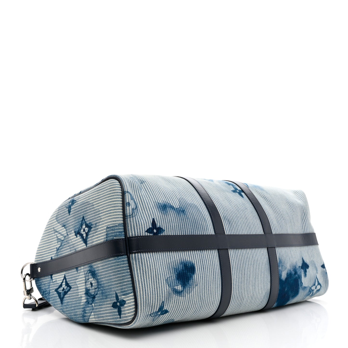 Monogram Watercolor Keepall Bandouliere 50 Hickory Stripes Denim