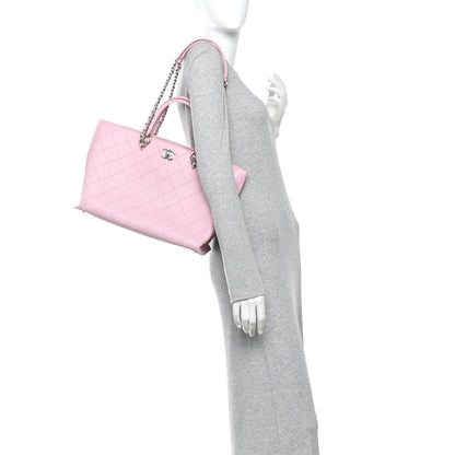 Chanel Calfskin Stitch Medium Ring My Bag Shopping Tote  Pink 2 of 11