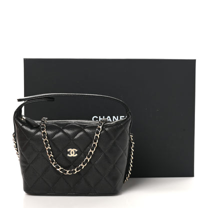 Chanel Caviar Quilted Hobo Clutch With Chain Black 11 of 11