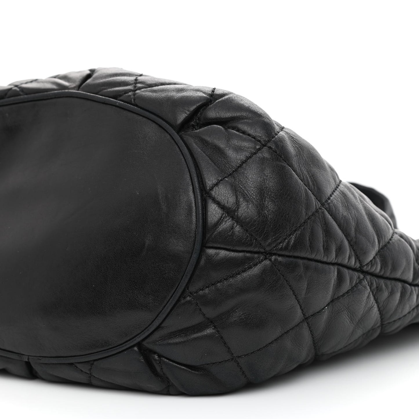 Lambskin Quilted Cloudy Bundle North South Tote Black