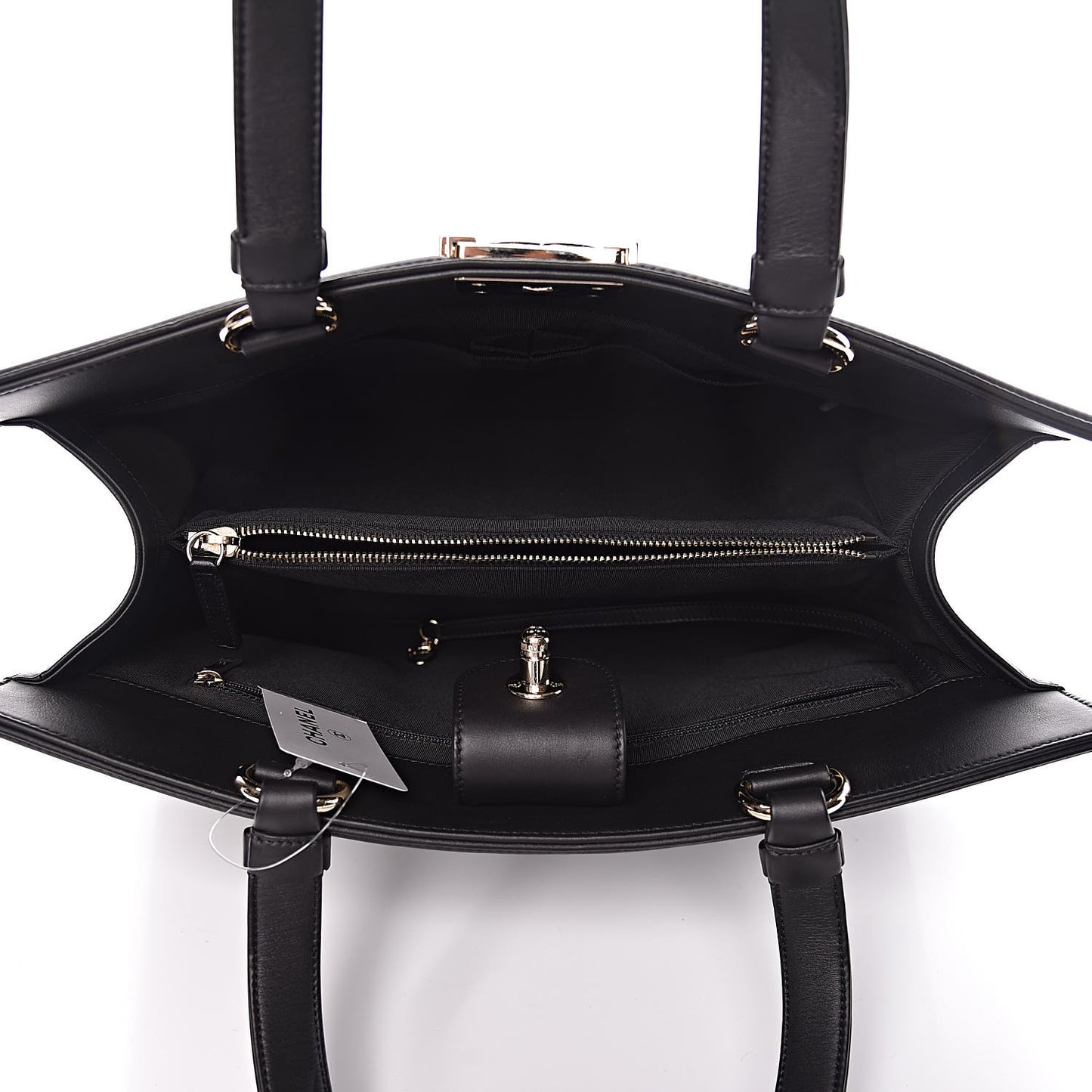 Calfskin Quilted Boy Shopping Tote Black