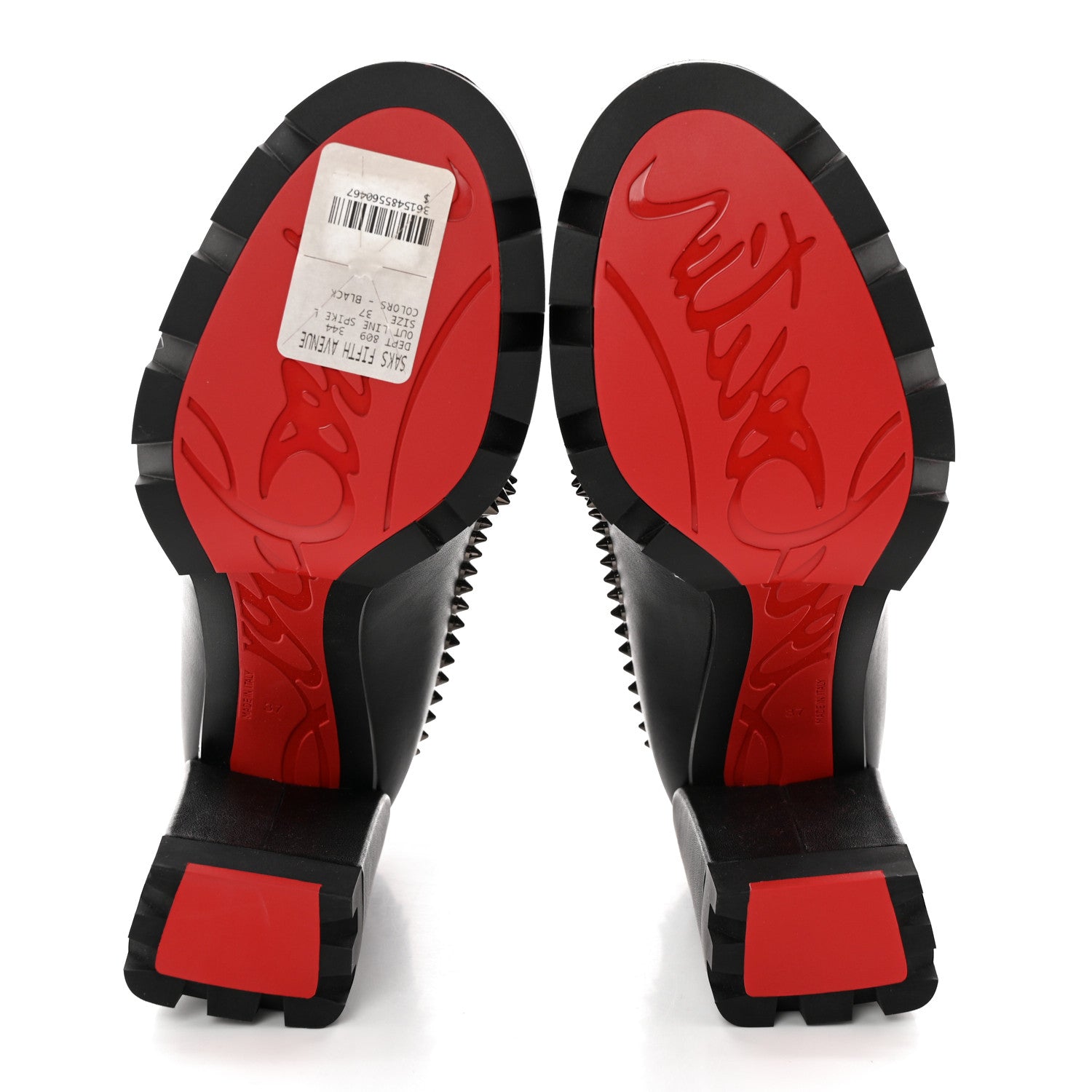 Christian Louboutin Nappa Out Line Spike Lug 100 Boots 37 Black 5 of 12