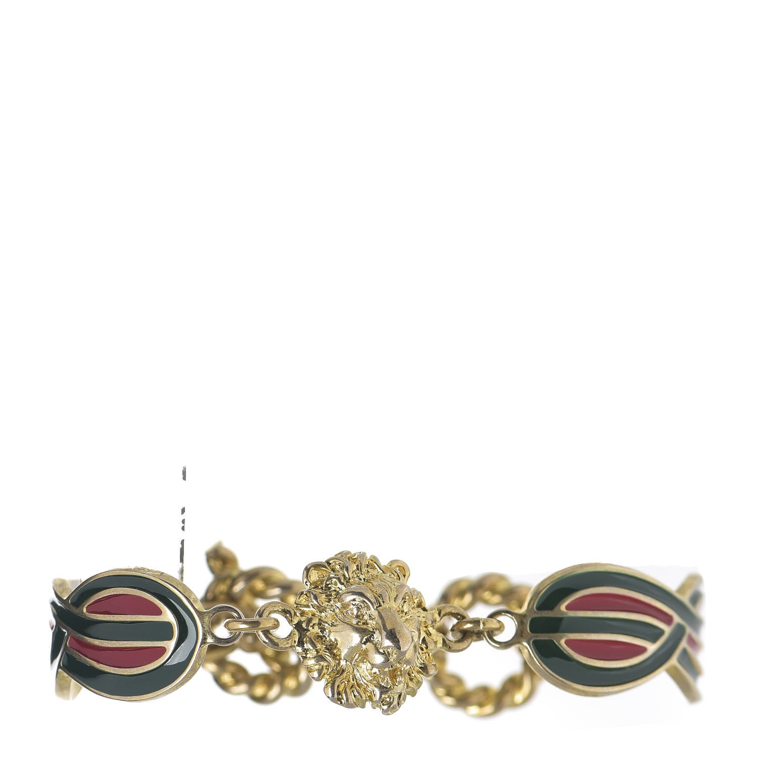 Gucci Metal Enamel Web Lionhead Bracelet 1 of 4