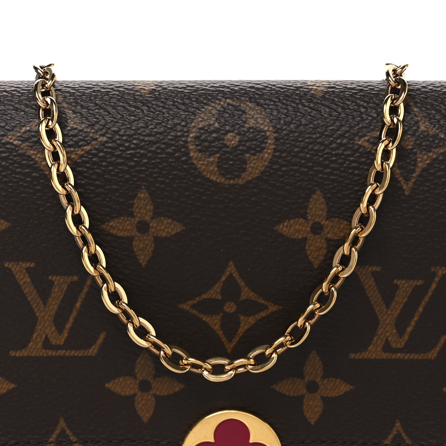 Louis Vuitton Monogram Flore Chain Wallet Fuchsia 7 of 9