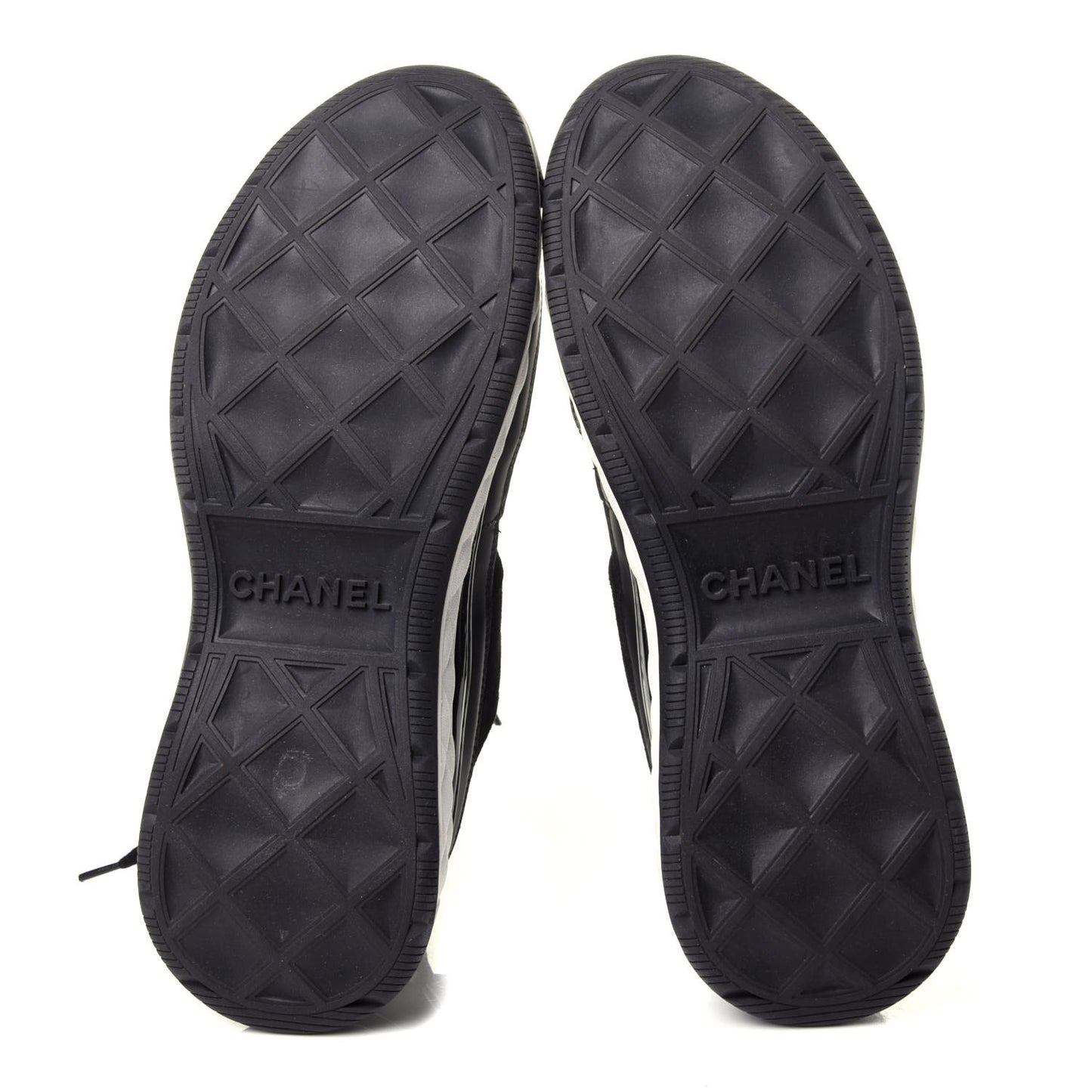 Fabric Calfskin Suede CC Sneakers 38.5 Black
