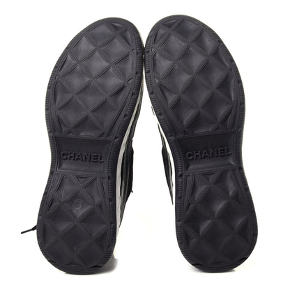 Chanel Fabric Calfskin Suede CC Sneakers 38.5 Black 7 of 11