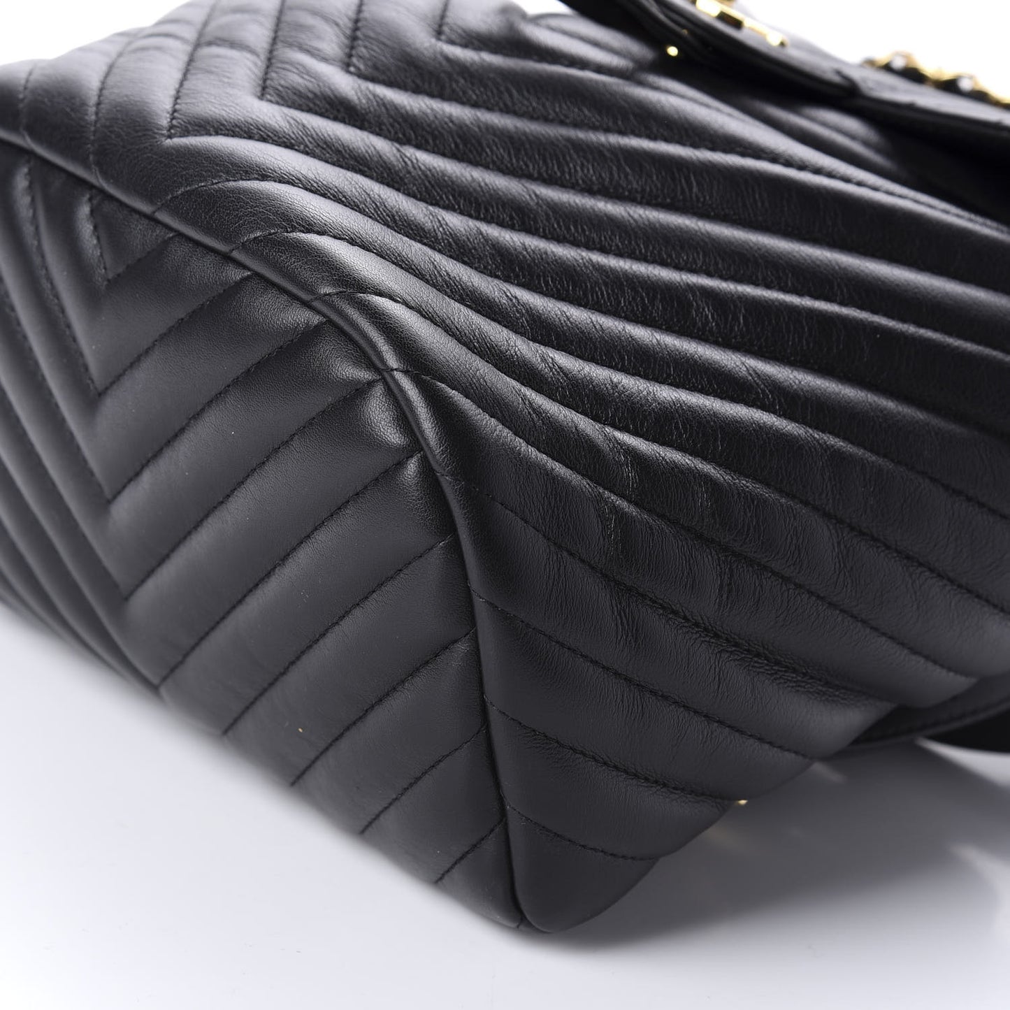 Calfskin Chevron Quilted Small Urban Spirit Backpack Black