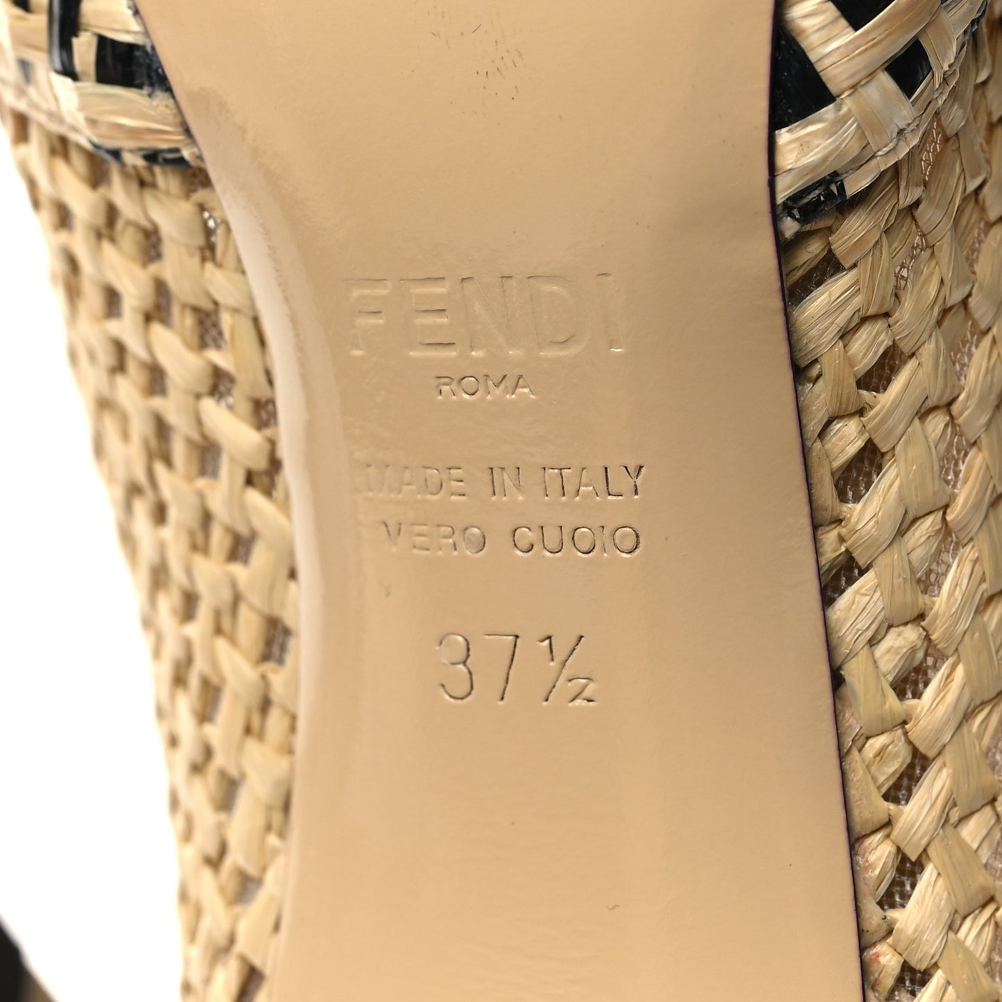 Raffia FF Woven Mid Calf 95mm Boots 37.5 Naturale Black