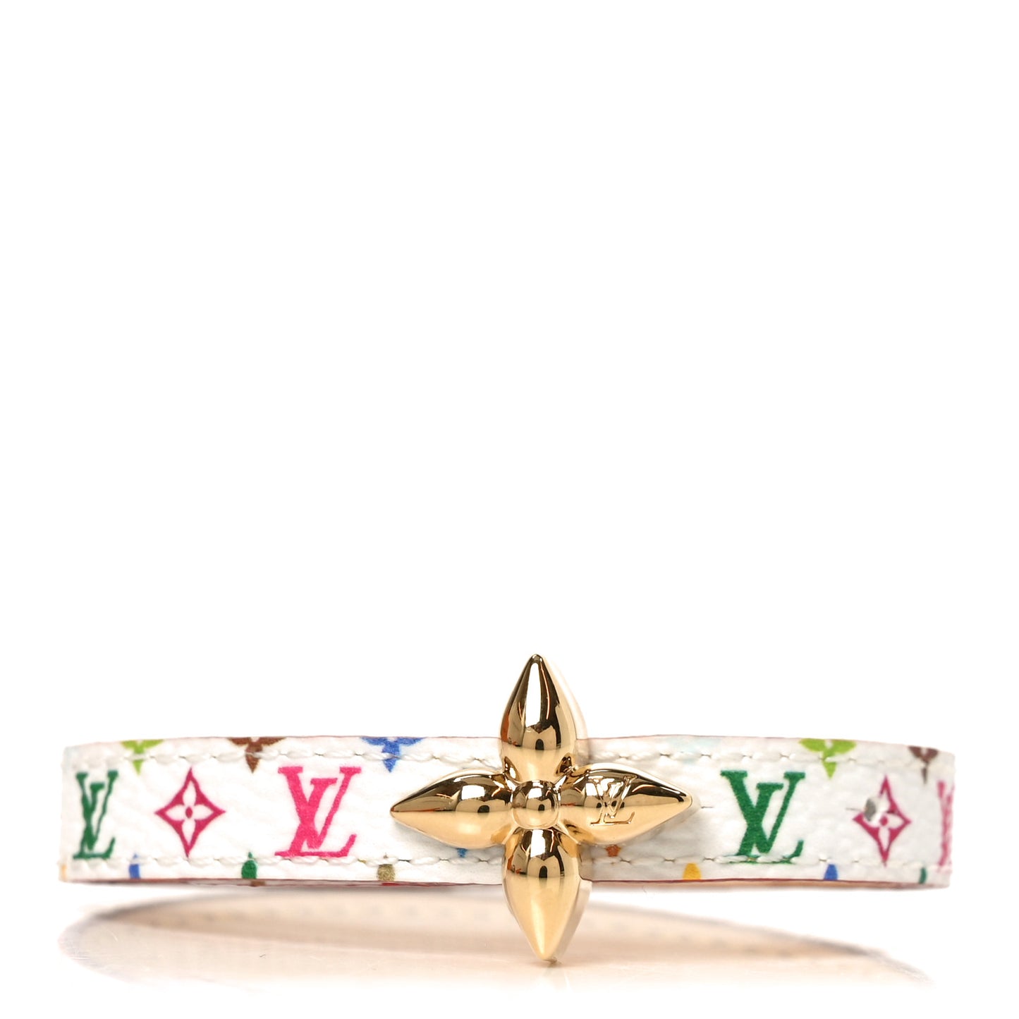 LV X TM Monogram Multicolor Mini Flowergram Bracelet 17 White