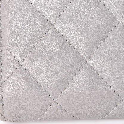 Chanel Lambskin Quilted CC Box Flap Wallet Grey 12 of 23