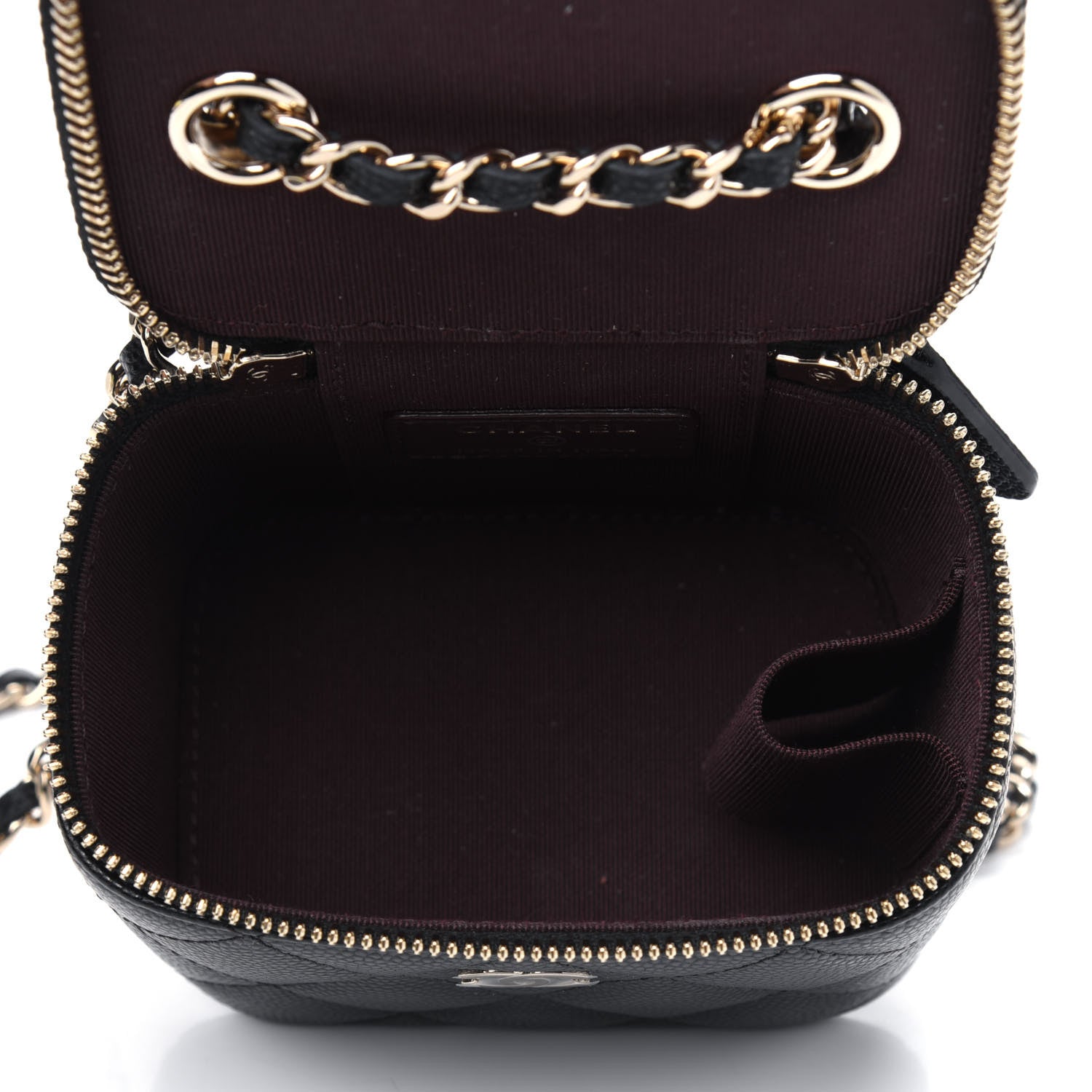 Chanel Caviar Quilted Mini Vanity Case With Chain Black 4 of 5
