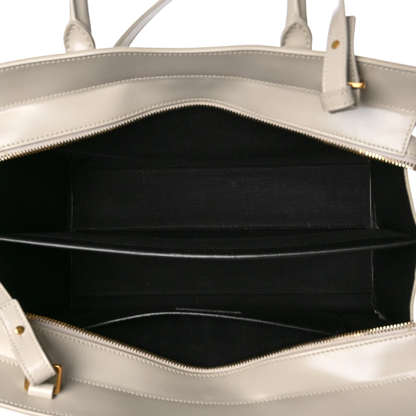 Shiny Calfskin Medium Uptown Tote White