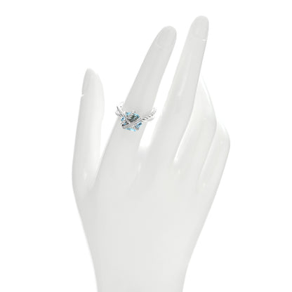 David Yurman Sterling Silver Diamond Blue Topaz 10mm Cable Wrap Ring 54 6.75 2 of 4