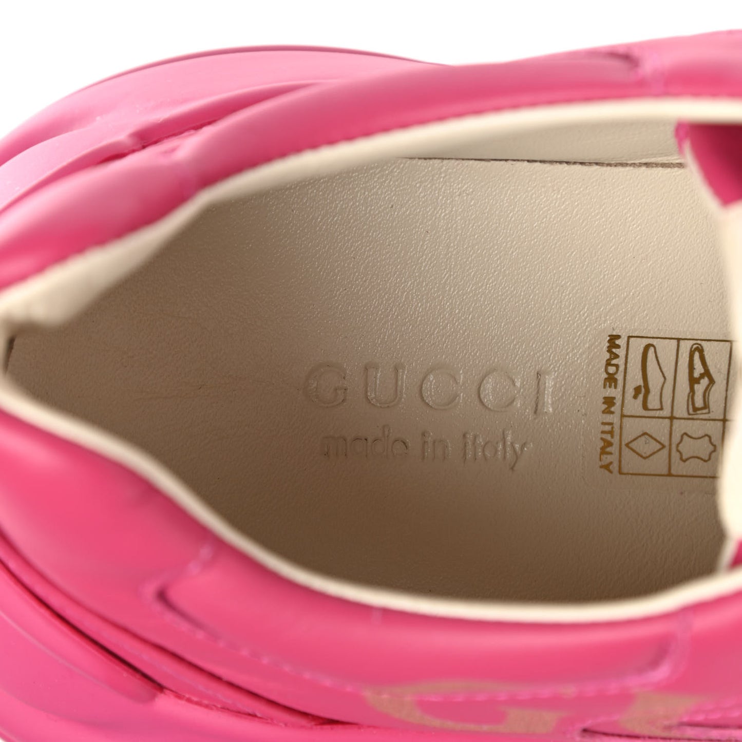 Calfskin Logo Womens Rhyton Sneakers 37.5 Box Pink
