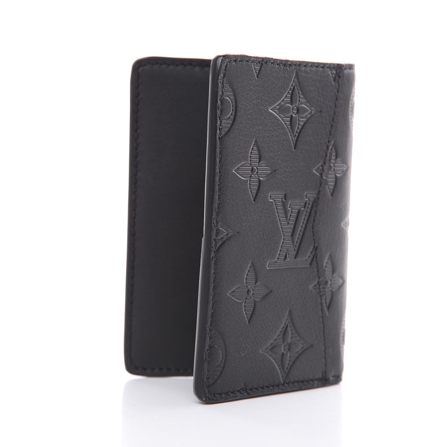 Louis Vuitton Calfskin Monogram Shadow Pocket Organizer Black 3 of 6