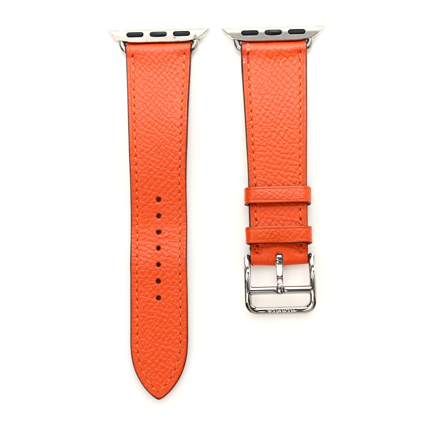 Hermes Epsom 40mm Apple Watch Single Tour Band Feu 1 of 6