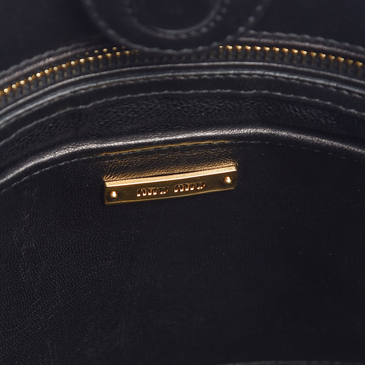 Miu Miu Denim Matelasse Grommet Tote Avio 6 of 7