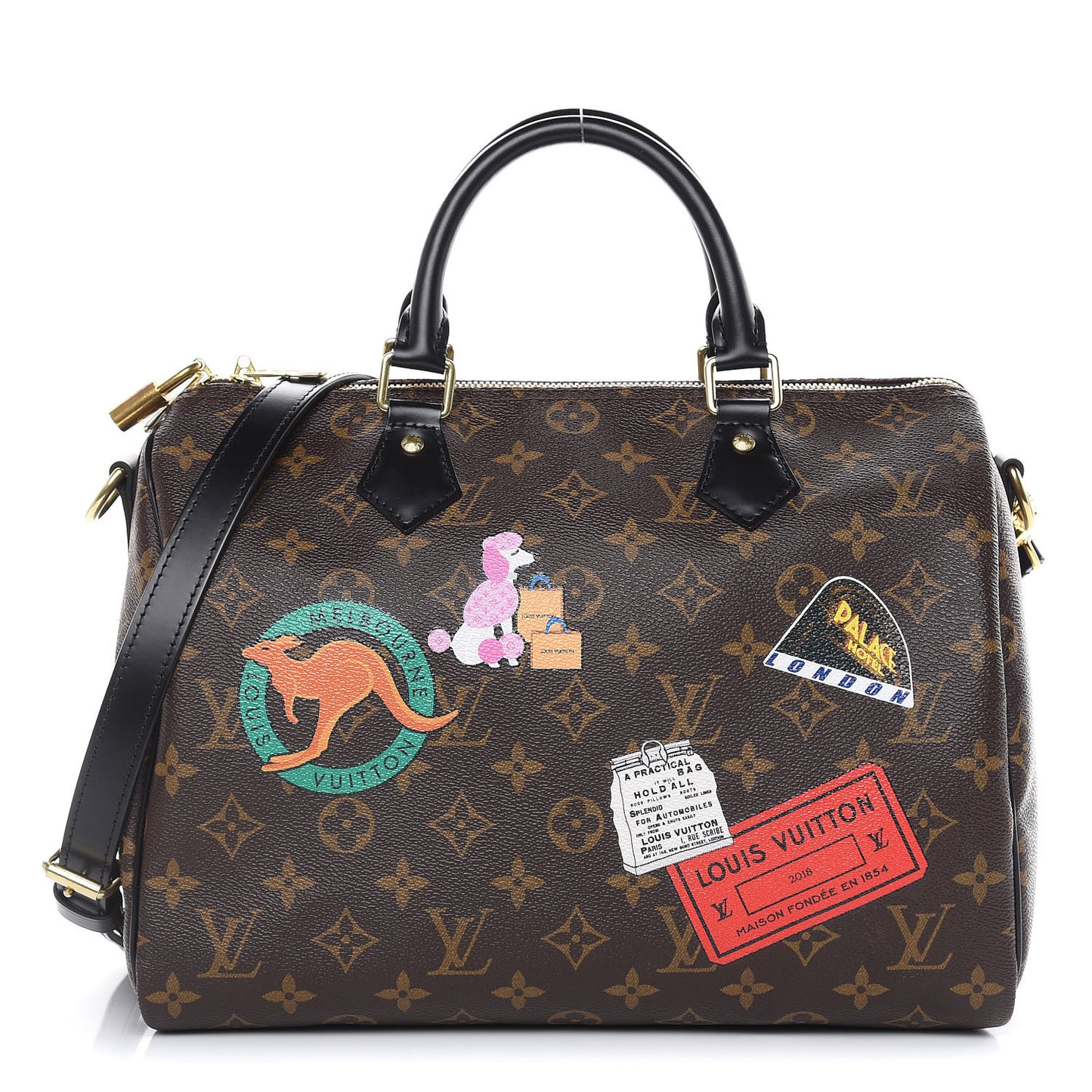 Monogram My World Tour Speedy Bandouliere 30 Black
