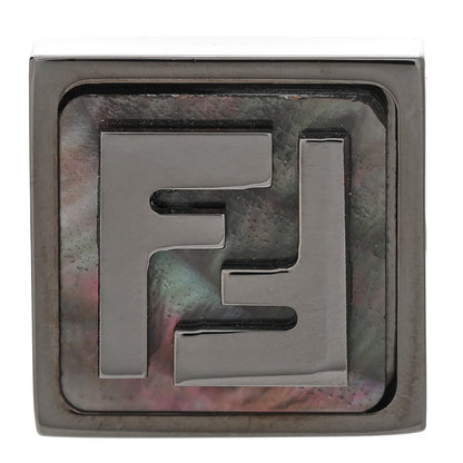 Fendi Ruthenium Mother of Pearl FF Single Earring 1 of 5