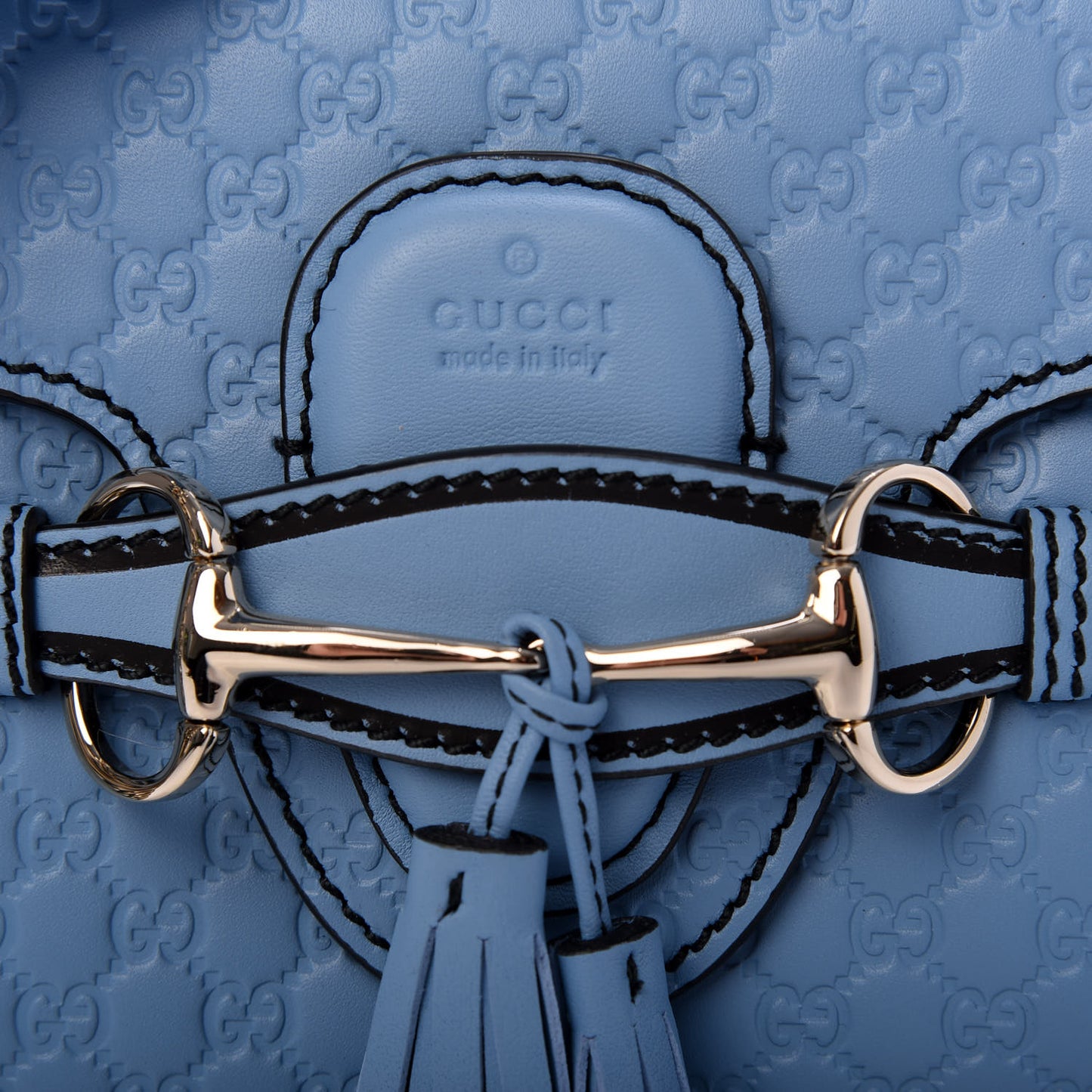 Soft Microguccissima Mini Emily Chain Shoulder Bag Mineral Blue