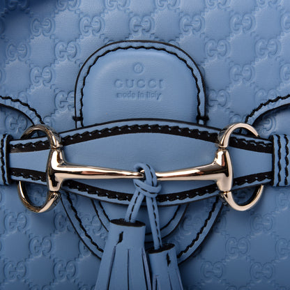 Gucci Soft Microguccissima Mini Emily Chain Shoulder Bag Mineral Blue 9 of 9