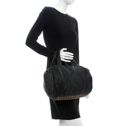 Alexander Wang Pebbled Lambskin Rocco Black Antique Brass Hardware 2 of 12
