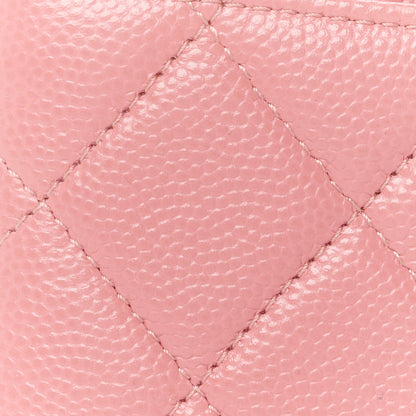 Chanel Caviar Quilted Card Holder Pink 9 of 10