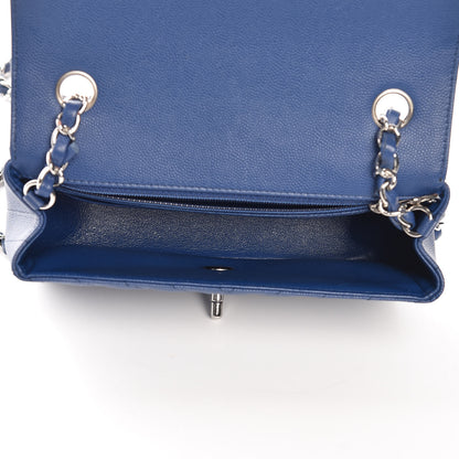 Chanel Caviar Chevron Quilted Mini Rectangular Flap Blue 5 of 10