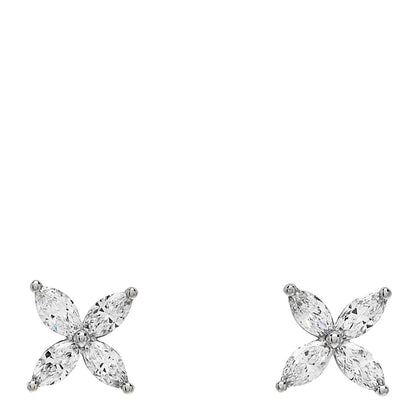 Tiffany Platinum Diamond .64ct Small Victoria Earrings 1 of 5