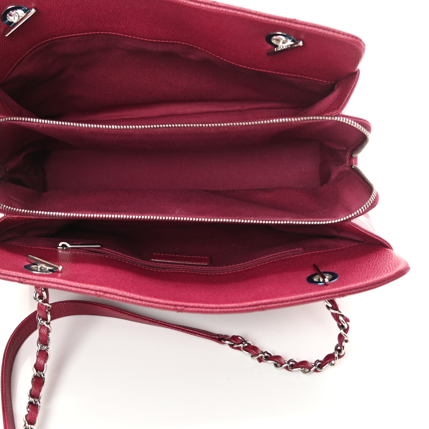 Caviar Quilted Timeless CC Shopping Tote Red