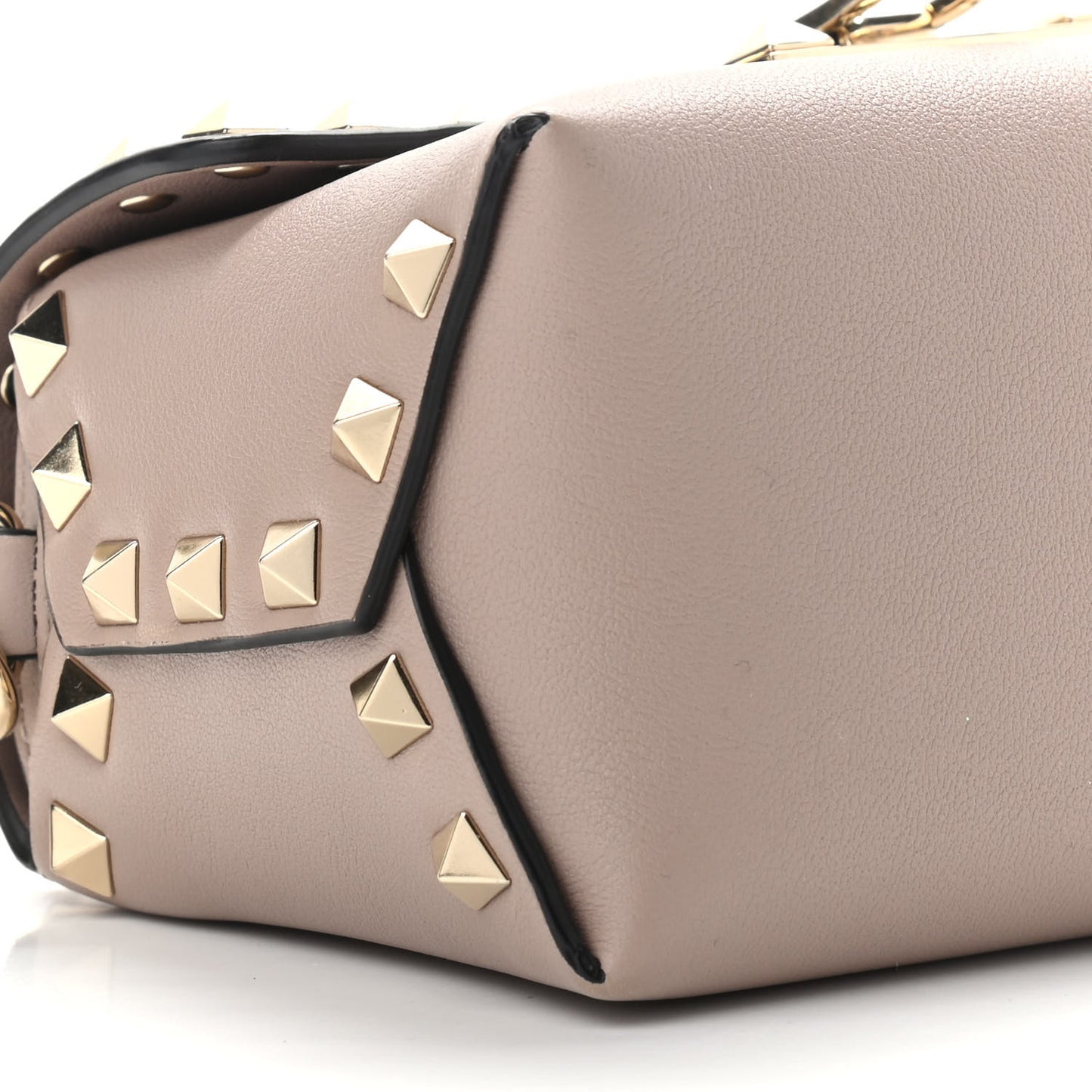 Calfskin Mini Rockstud Crossbody Bag Poudre