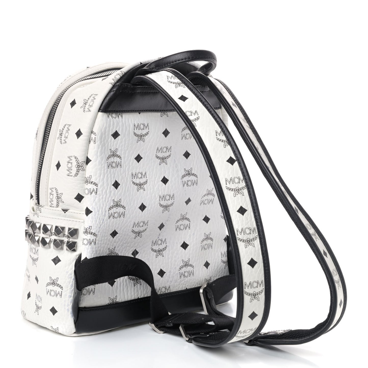 Visetos Small Side Stud Stark Backpack White