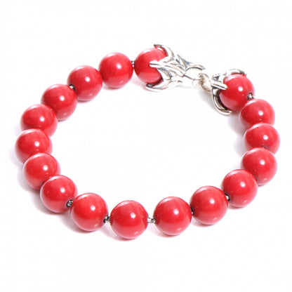 David Yurman Sterling Silver Coral Spiritual Beads Bracelet 1 of 7
