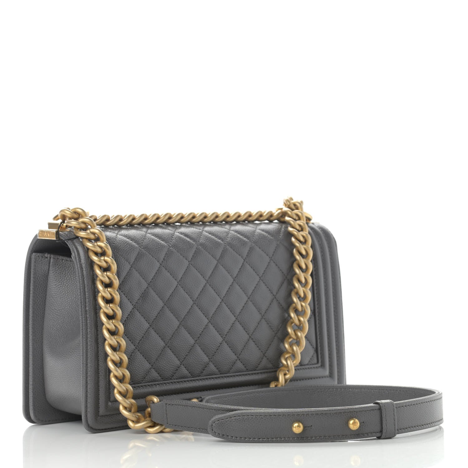 Chanel Caviar Quilted Medium Boy Flap Dark Grey 3 of 11
