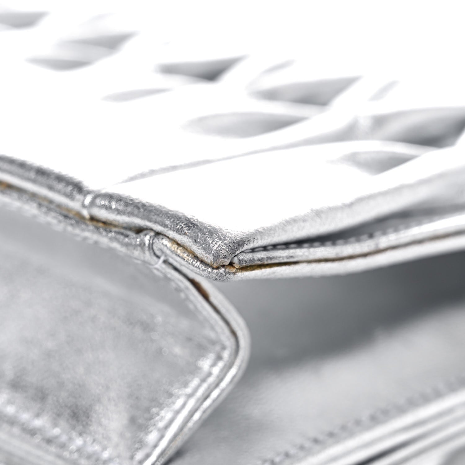 Chanel Metallic Lambskin Sac Pochette Argent 11 of 17