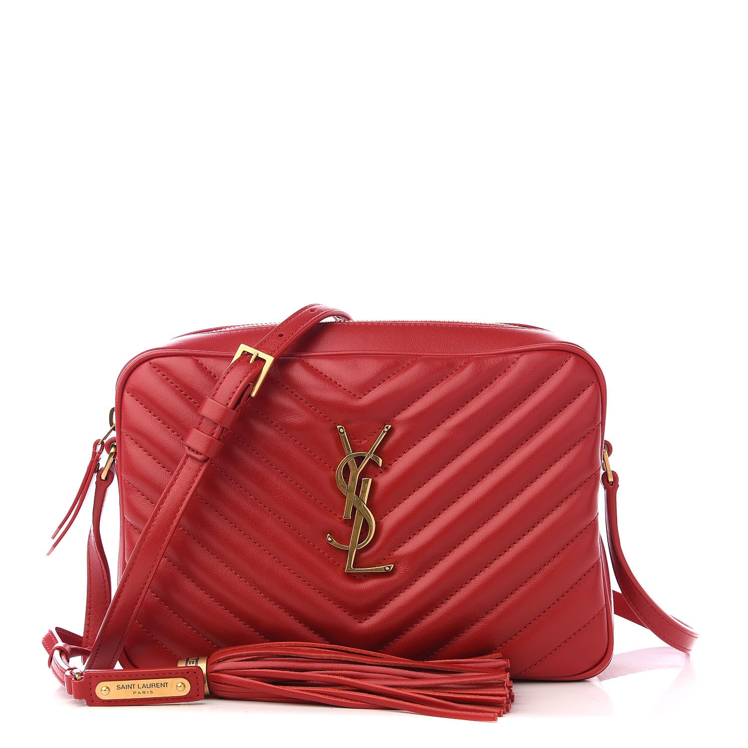 Saint Laurent Calfskin Matelasse Monogram Lou Camera Bag Rouge Eros 1 of 8