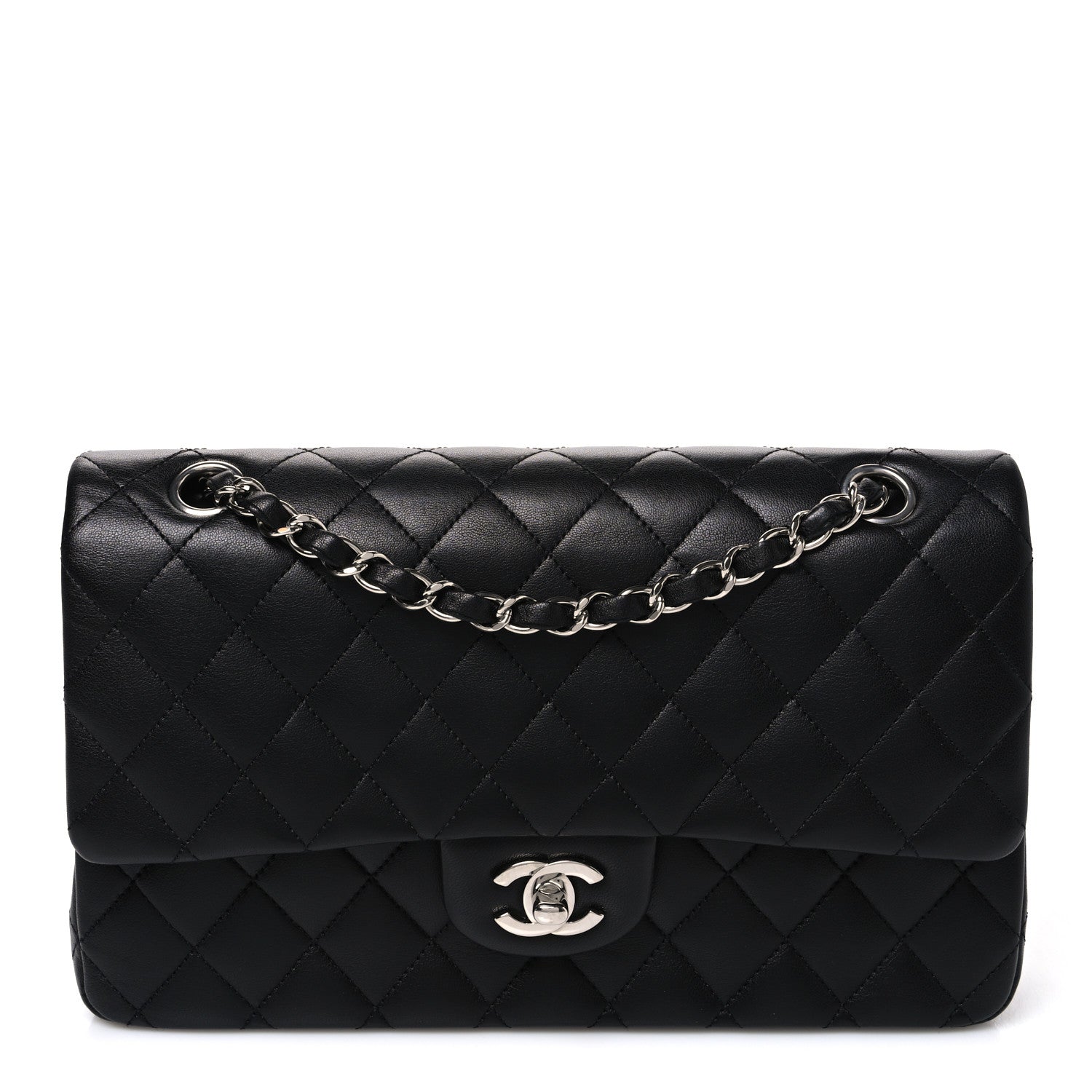 Chanel Lambskin Quilted Medium Double Flap Black 1 of 10