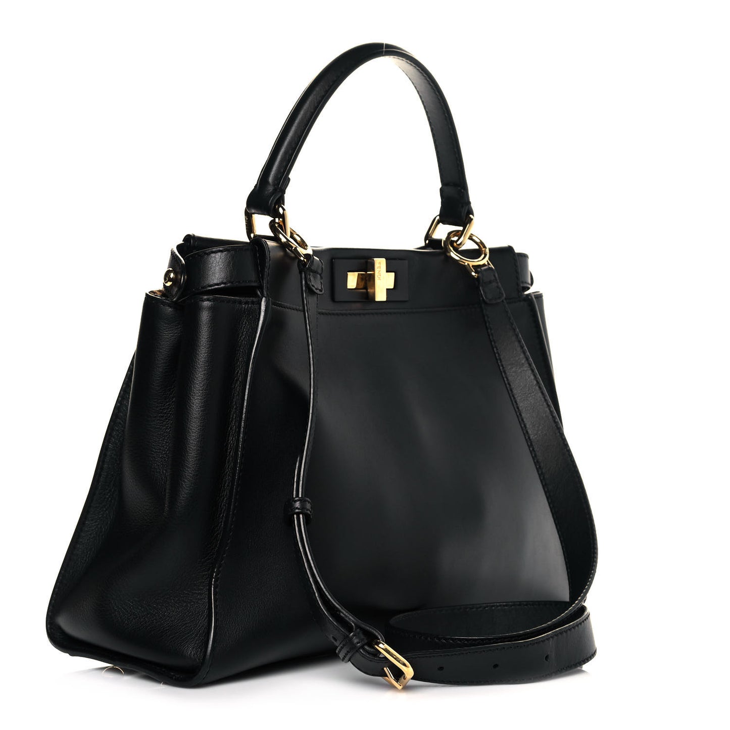 Calfskin Velvet Fun Fair Medium Peekaboo Iconic Satchel Black Tobacco Multicolor