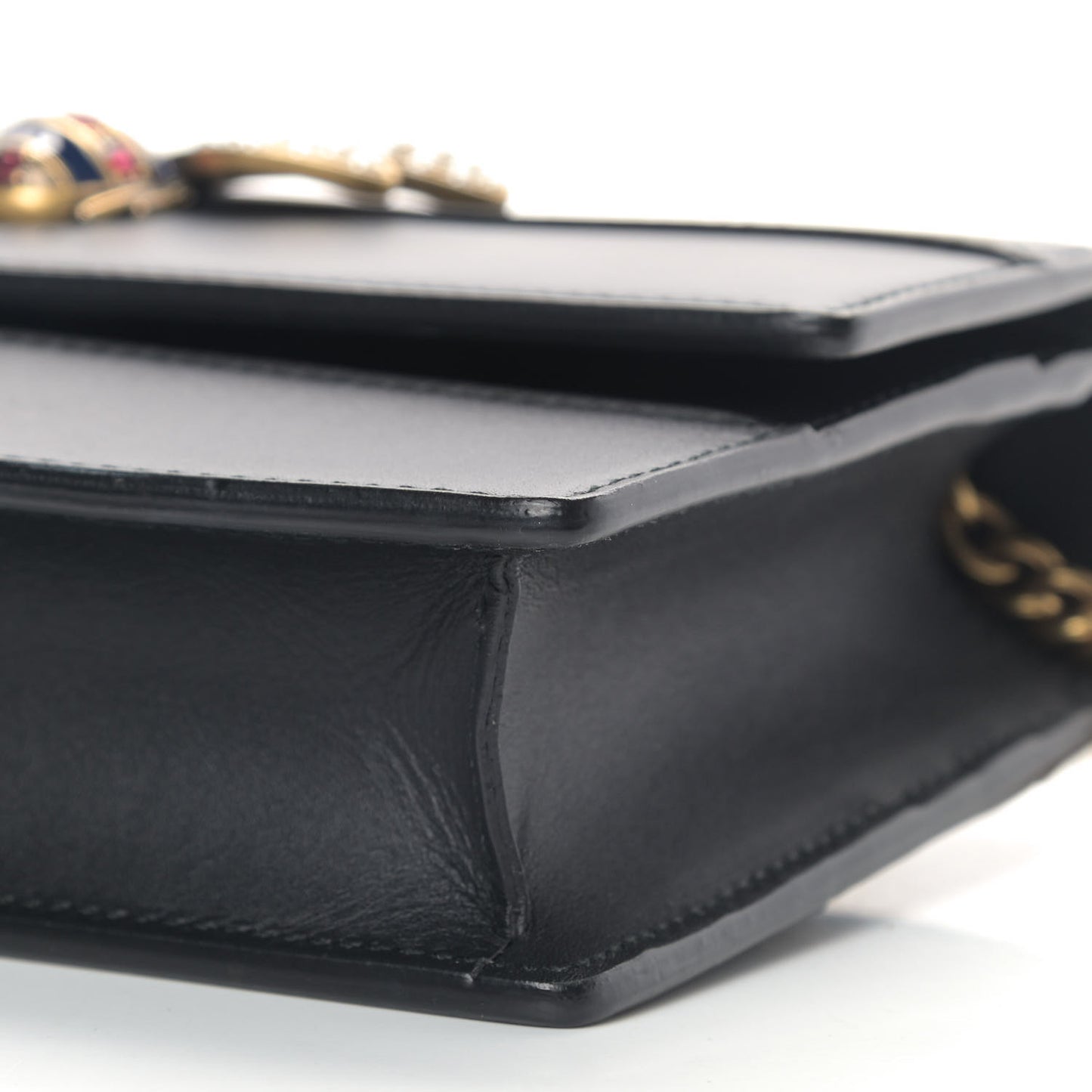 Calfskin Queen Margaret Chain Wallet Black