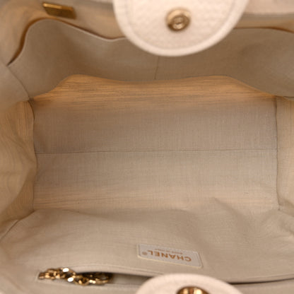 Chanel Mixed Fibers Small Deauville Tote White 6 of 11