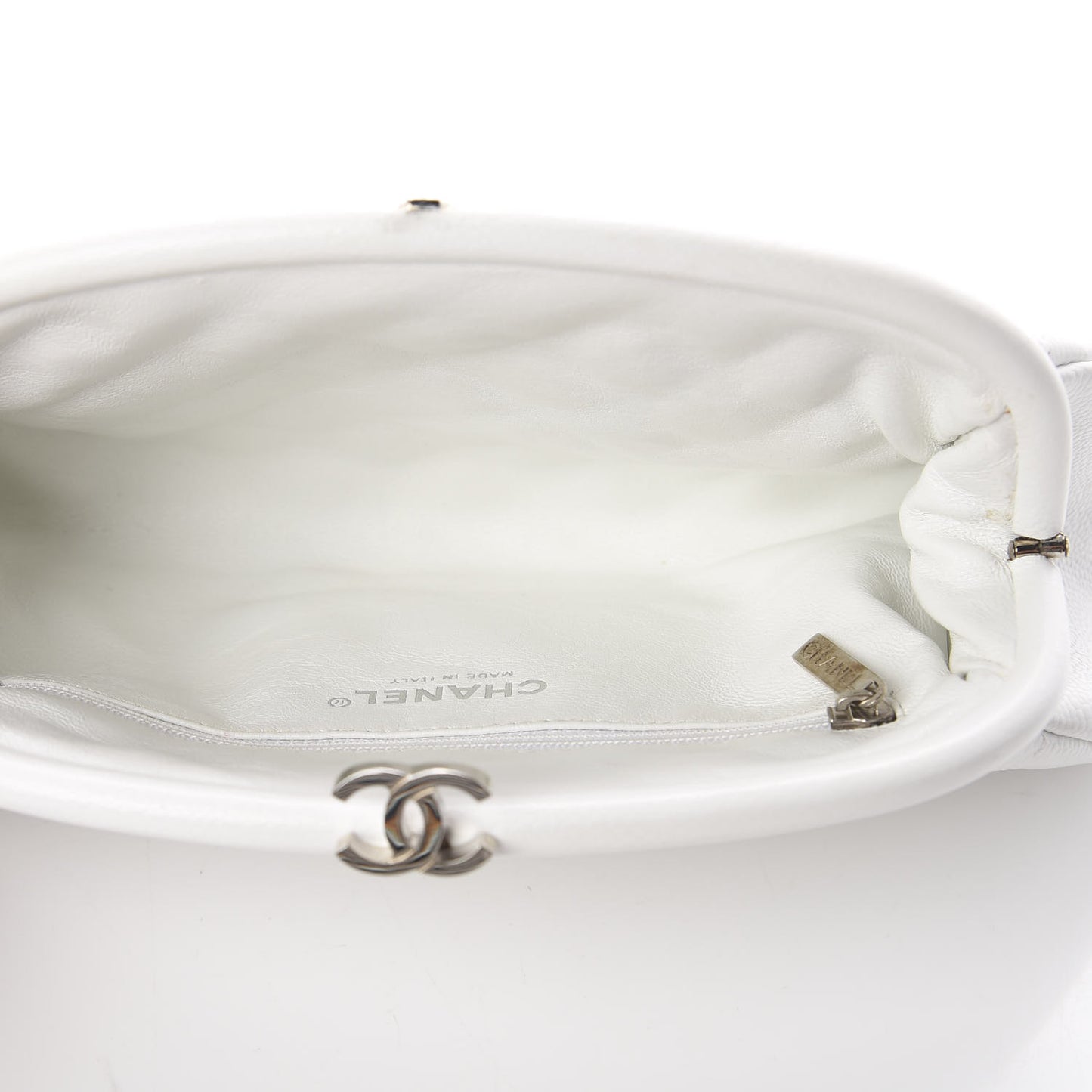 Caviar Quilted Timeless Clutch White