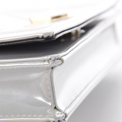 Christian Dior Patent Micro-Cannage Diorama Wallet on Chain Pouch White 14 of 16