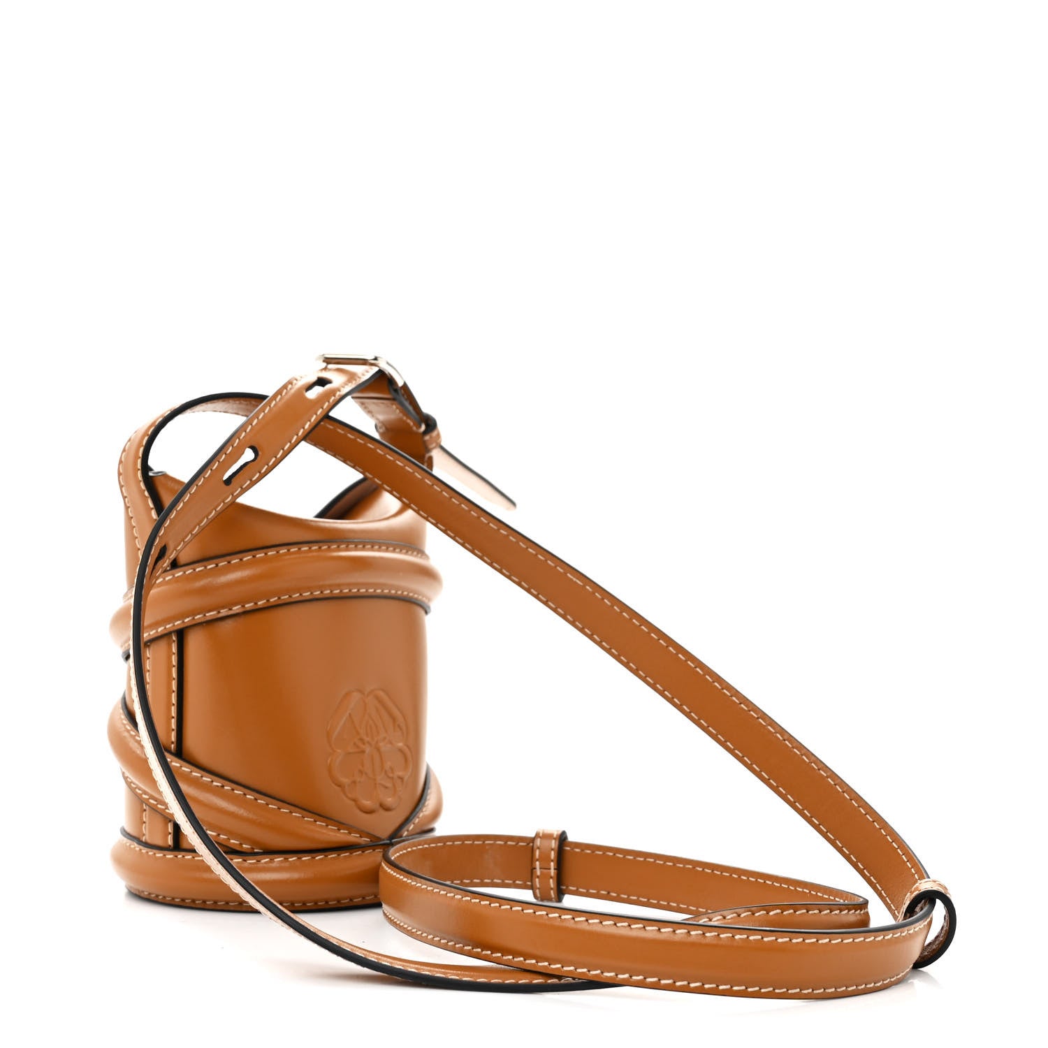 Alexander McQueen Calfskin Mini Curve Bucket Bag Tan 3 of 11