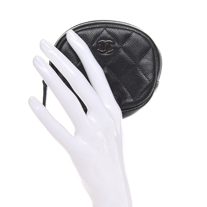 Chanel Iridescent Caviar Quilted Zip Around Classic Coin Purse Black 2 of 8