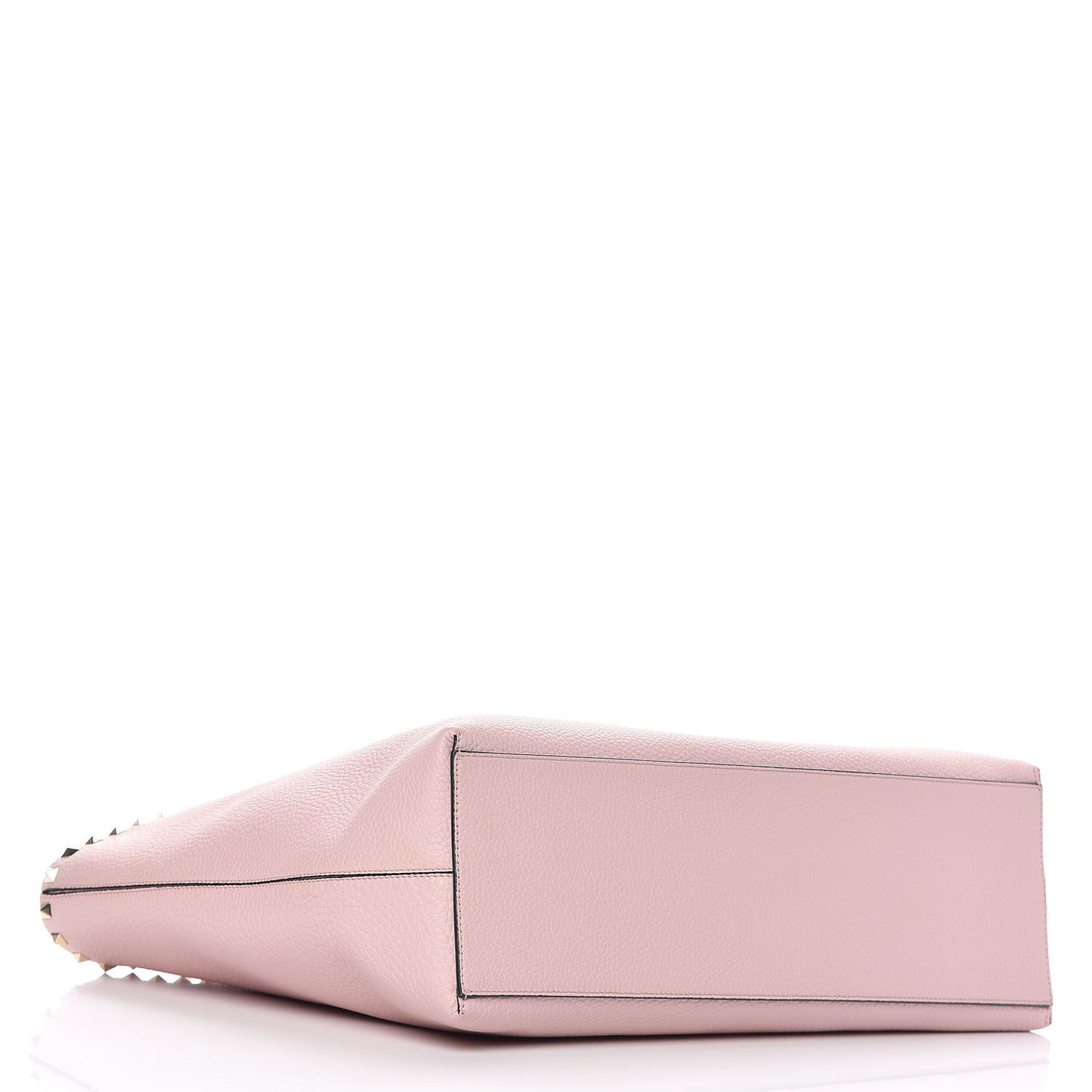 Grained Calfskin Rockstud Shoulder Tote Water Rose